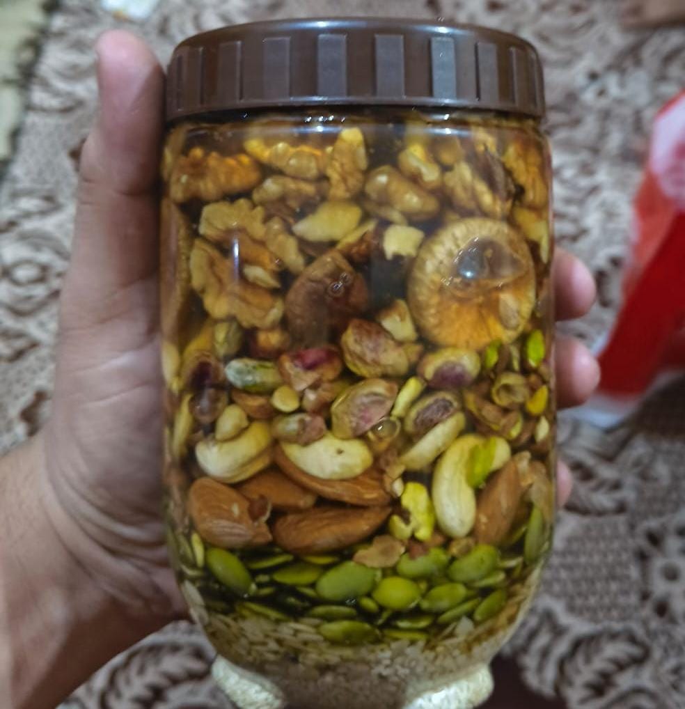 Dry fruits with honey product jar